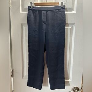 Navy Straight-Leg Dress Pants